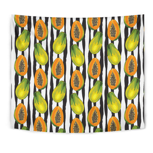 Papaya Design Pattern Wall Tapestry