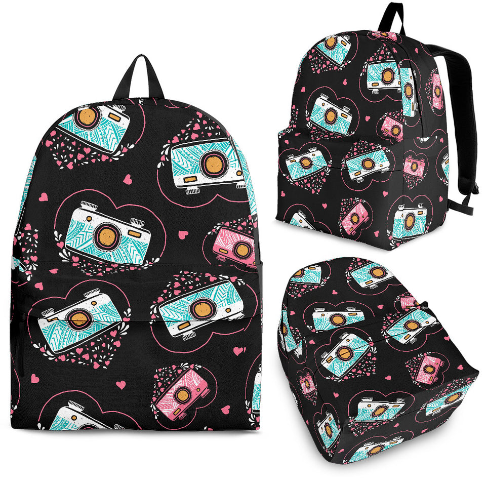 Camera Pattern Print Design 04 Backpack