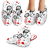 Bicycle Pattern Print Design 04 Slippers