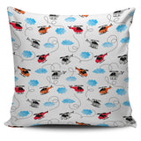 Watercolor Helicopter Cloud Pattern Pillow Cover