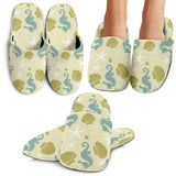 Seahorse Shell Starfish Pattern Background Slippers