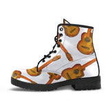 Paint Guitar Pattern Leather Boots