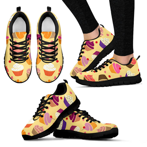 Cake Cupcake Heart Cherry Pattern Women'S Sneaker Shoes