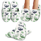 Chameleon Lizard Succulent Plant Pattern Slippers