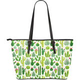 Cactus Pattern Large Leather Tote Bag