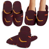 Boomerang Australian Aboriginal Ornament Circle Black Background Slippers
