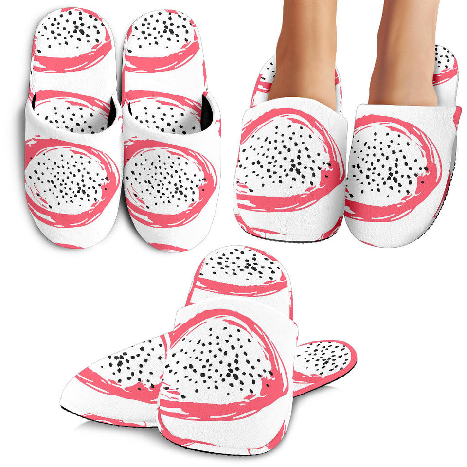 Hand Drawn Dragon Fruit Slippers
