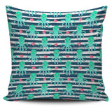 Cute Octopuses Heart Striped Background Pillow Cover