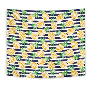 Pineapples Pattern Striped Background Wall Tapestry