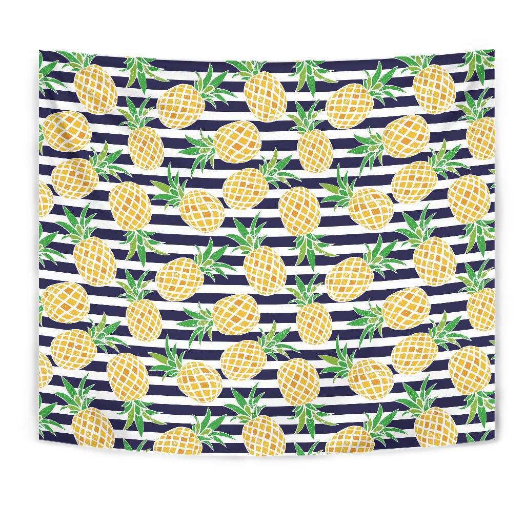 Pineapples Pattern Striped Background Wall Tapestry