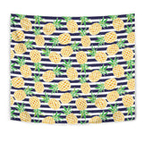 Pineapples Pattern Striped Background Wall Tapestry