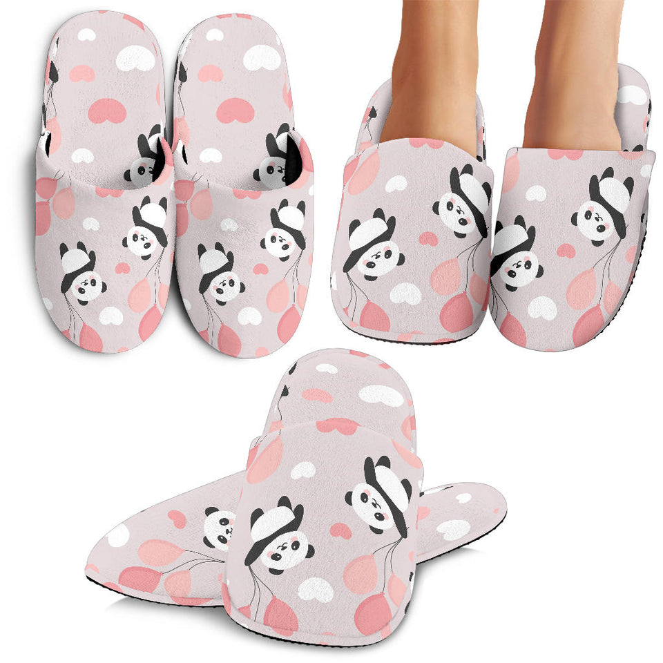 Cute Panda Ballon Heart Pattern Slippers