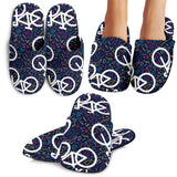 Bicycle Pattern Print Design 03 Slippers
