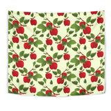 Red Apples Leaves Pattern Wall Tapestry