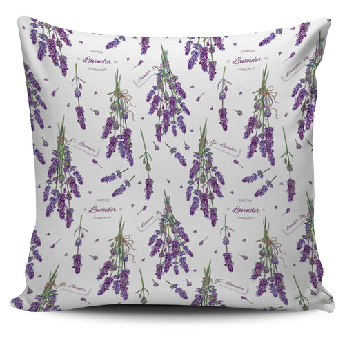 Lavender Flower Design Pattern Pillow Cover