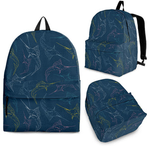 Swordfish Pattern Print Design 02 Backpack