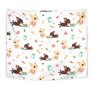 Cute Chihuahua Puppie Pattern Wall Tapestry