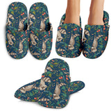 Raccoon Tropical Leaves Pattern Slippers