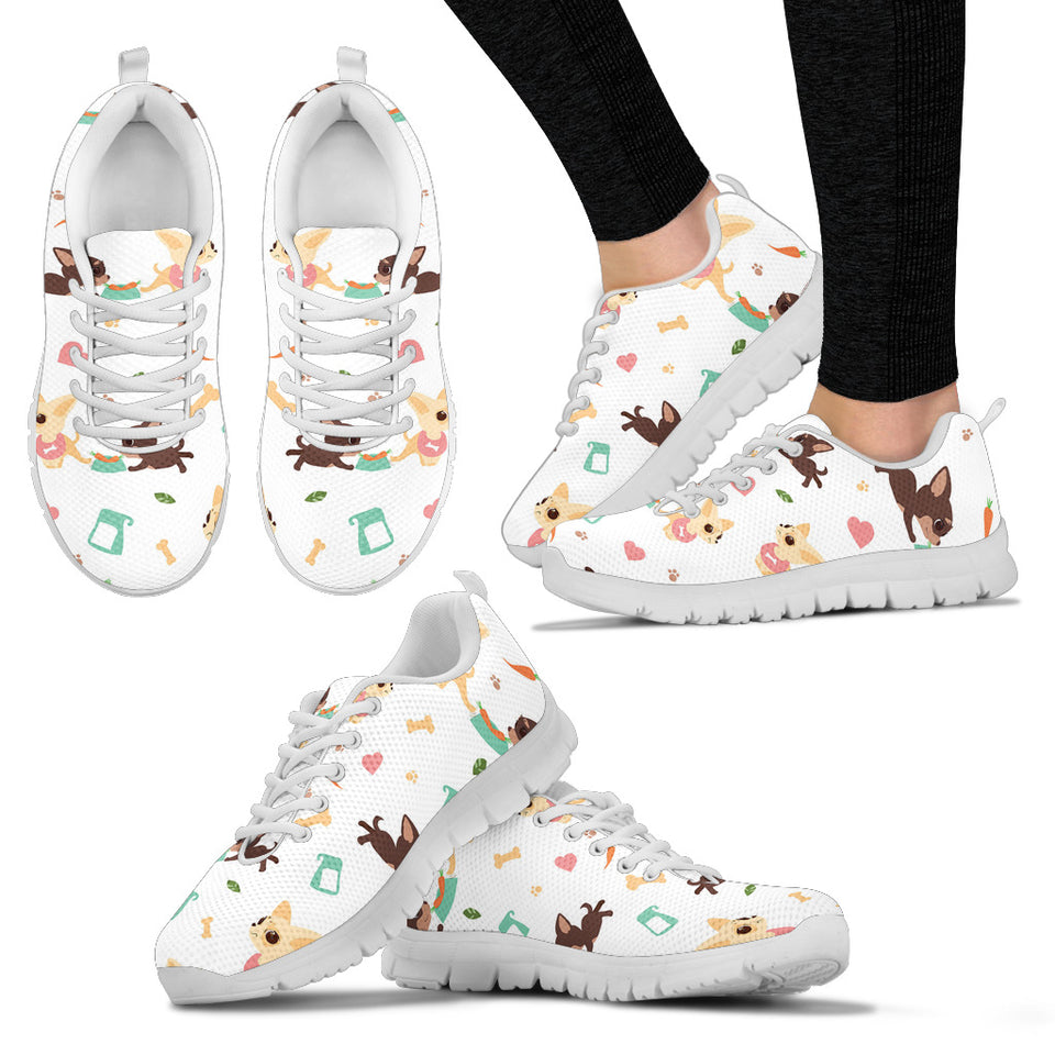 Cute Chihuahua Puppie Pattern Women'S Sneaker Shoes