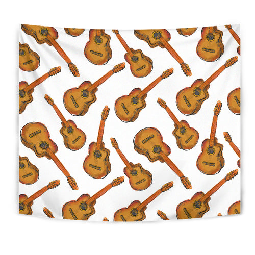 Paint Guitar Pattern Wall Tapestry