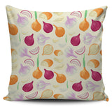 Onion Garlic White Red Pattern Pillow Cover