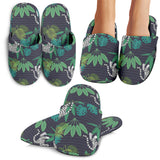 White Bengal Tigers Tropical Plant Slippers