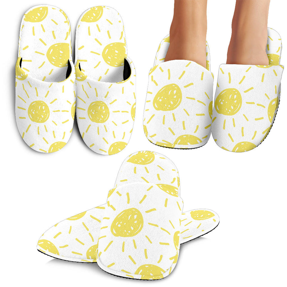 Hand Drawn Sun Pattern Slippers