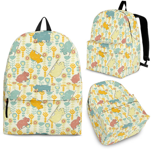 Hippopotamus Pattern Print Design 04 Backpack