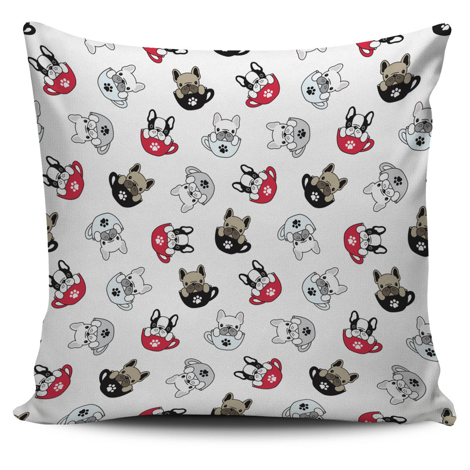 French Bulldog Cup Paw Pattern Pillow Cover