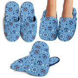 Anchors Rudder Compass Star Nautical Pattern Slippers