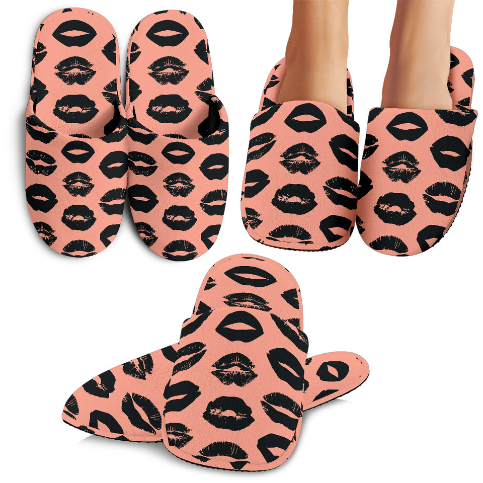 Lips Pattern Print Design 02 Slippers