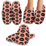 Lips Pattern Print Design 02 Slippers