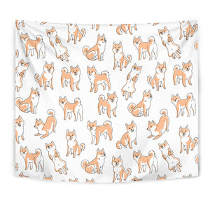 Shiba Inu Dog Pattern Wall Tapestry