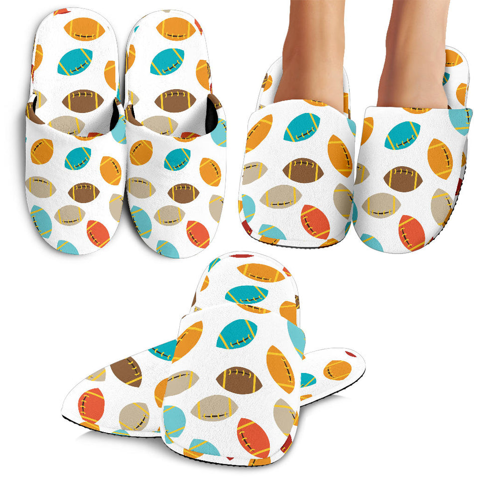 Colorful American Football Ball Pattern Slippers