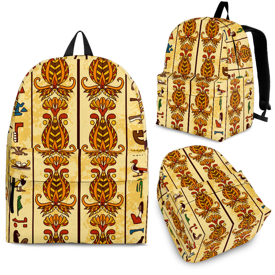 Egypt Hieroglyphics Pattern Print Design 04 Backpack