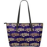 Beautiful Japanese Fan Pattern Large Leather Tote Bag