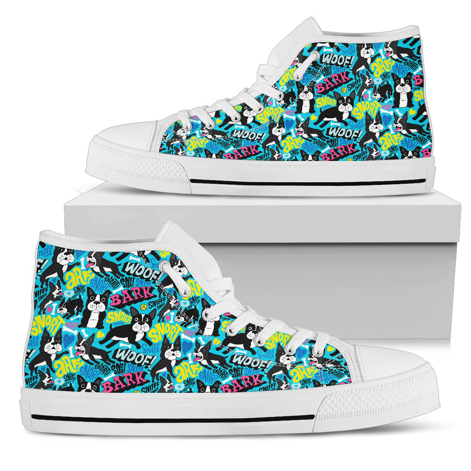 Boston Terrier Lover Canvas Canvas Shoes - Women'S High Top