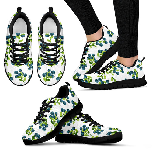 Blueberry White Background Women'S Sneaker Shoes