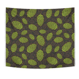Hop Pattern Black Background Wall Tapestry