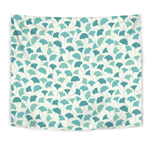 Green Ginkgo Leaves Pattern Wall Tapestry