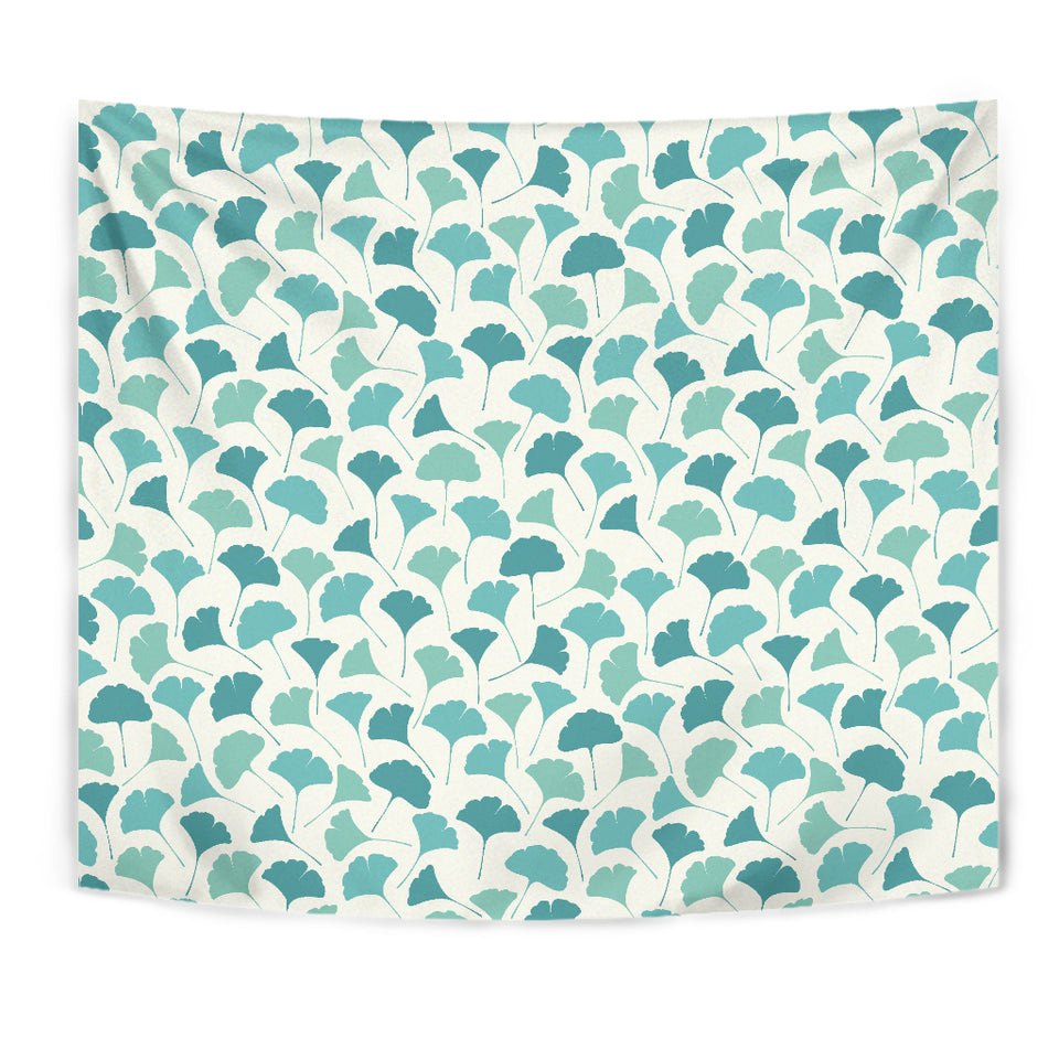 Green Ginkgo Leaves Pattern Wall Tapestry
