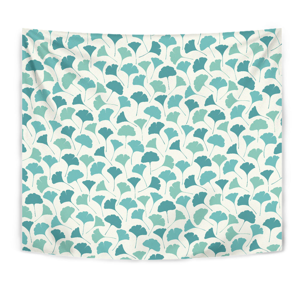 Green Ginkgo Leaves Pattern Wall Tapestry