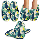 Toucan Tropical Leaves Design Pattern  Slippers