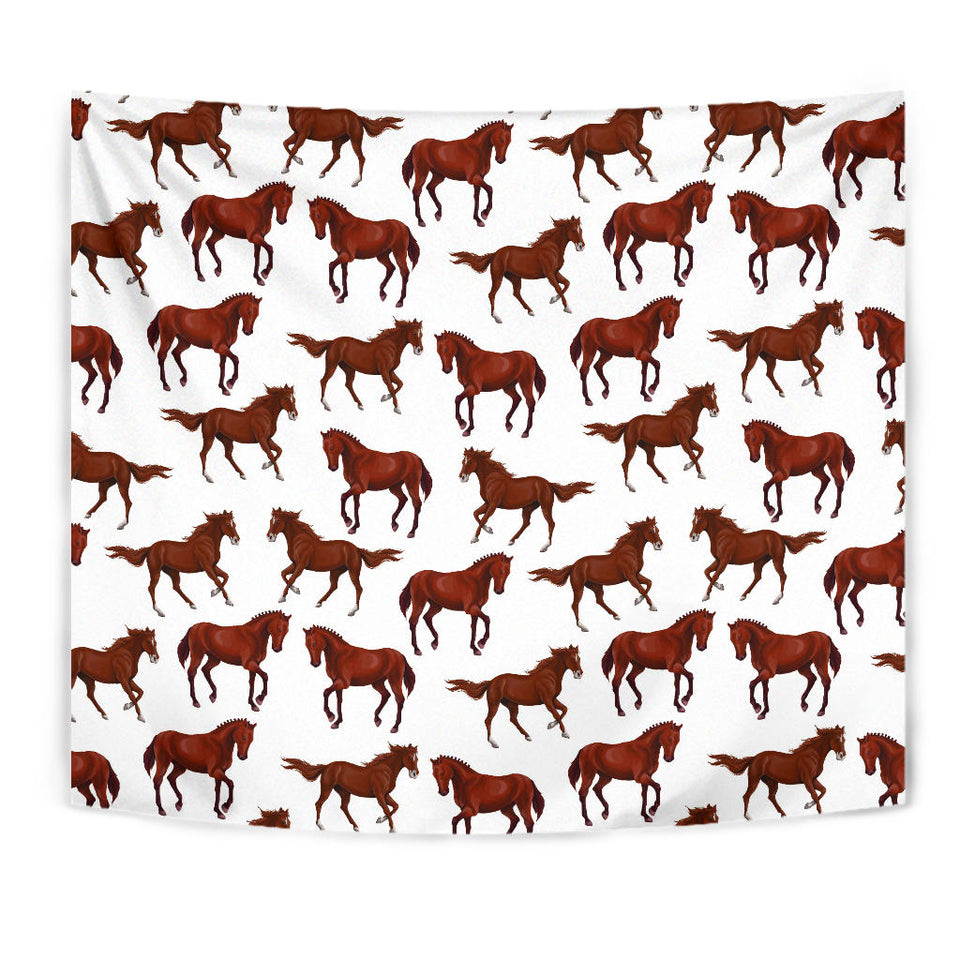 Horses Running Pattern Background Wall Tapestry
