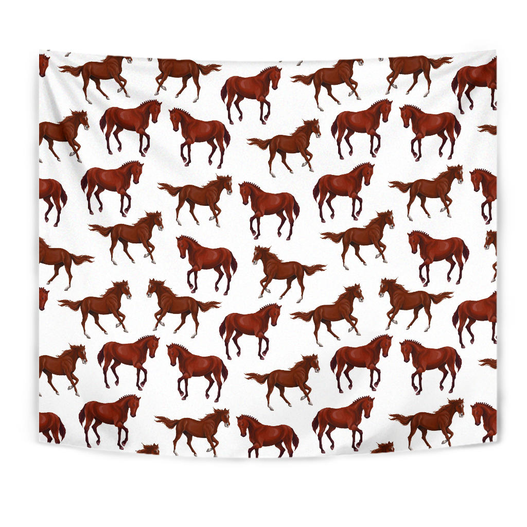 Horses Running Pattern Background Wall Tapestry