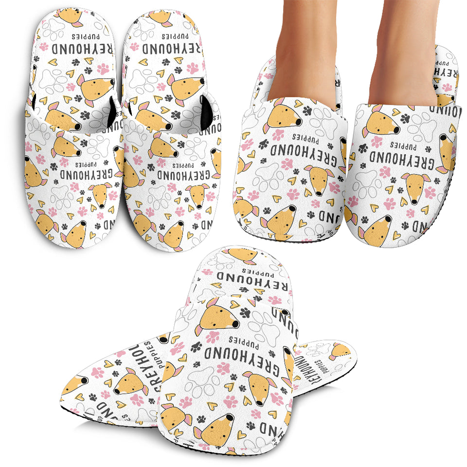 Greyhound Pattern Print Design 03 Slippers