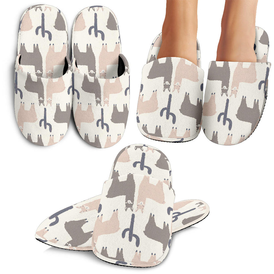 Llama Alpaca Pattern Slippers