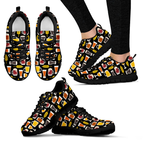 Beer Type Pattern Women'S Sneaker Shoes