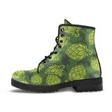Hop Pattern Hop Cone Background Leather Boots