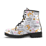 Corgi Dog Pattern Leather Boots